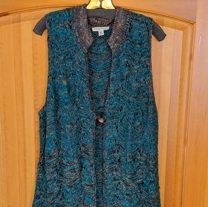 Sleeveless long sweater vest